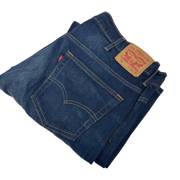 Levi's 569 Wide Straight Leg Denim Blue Jeans Size 38X34 Men's - Picture 1 of 5